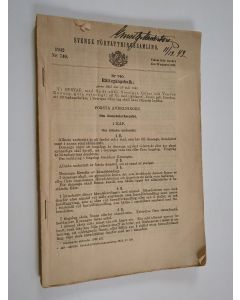 käytetty teos Svensk författningssamling N:o 740/1942