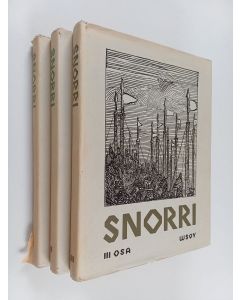 Kirjailijan Snorri Sturluson käytetty kirja Norjan kuningassaagat 1-3