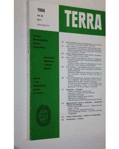 käytetty kirja Terra nro 2/1986 (vol 98) : Suomen maantieteellisen seuran aikakauskirja