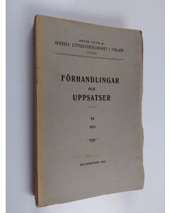 käytetty kirja Förhandlingar och Uppsatser 36 - 1922