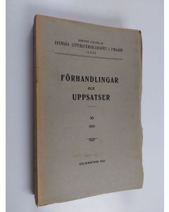 käytetty kirja Förhandlingar och Uppsatser 36 - 1922