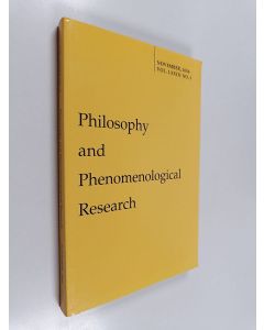 käytetty kirja Philosophy and phenomenological research : vol. 73, November 2006, no. 3