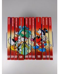 Kirjailijan Walt Disney käytetty kirja Aku Ankan taskukirjat 325-336 (numero 328 puuttuu)