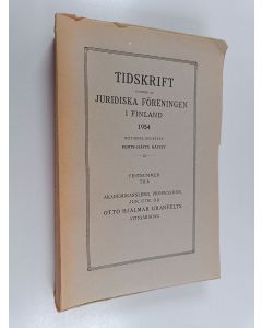 käytetty kirja JFT - tidskrift : utgiven av Juridiska Föreningen i Finland 1954 ; femte-sjätte häftet