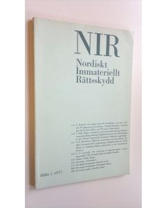 Tekijän ym.  & Gunnar Sterner käytetty kirja NIR Häfte 2 1977 - Nordiskt Immateriellt Rättsskydd