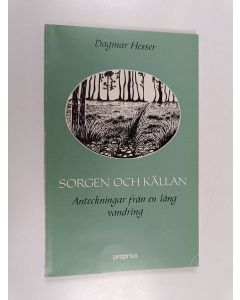 Kirjailijan Dagmar Hesser käytetty kirja Sorgen och källan : anteckningar från en lång vandring