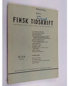 käytetty kirja Finsk tidskrift H. 3-4 1973