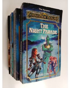 Kirjailijan Troy Denning käytetty kirja The Harpers 1-4 : The Parched sea ; Elfshadow ; Red magic ; The night parade