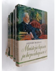 Kirjailijan Anders Ramsay käytetty kirja Muistoja lapsen ja hopeahapsen 1-4