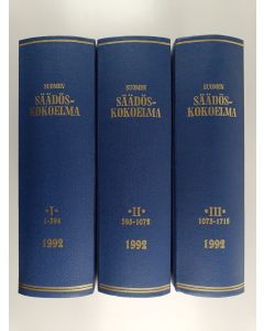 käytetty kirja Suomen säädöskokoelma 1992 1-3 (numerot 1-1715)