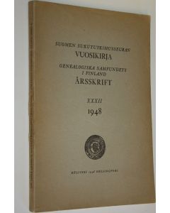 käytetty kirja Suomen sukututkimusseuran vuosikirja XXXII 1948