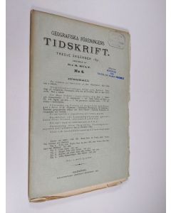 käytetty kirja Geografiska föreningens tidskrift 1891 : tredje årgången N:o 6