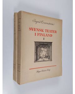 Kirjailijan Ingrid Qvarnström käytetty kirja Svensk teater i Finland 1-2 : Rikssvensk teater ; Finlandssvensk teater (tekijän omiste)