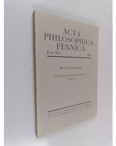 Kirjailijan Holger Thesleff käytetty kirja Studies in the styles of Plato