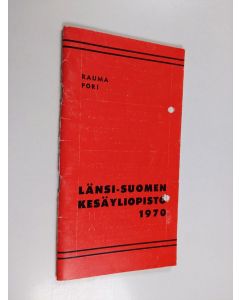 käytetty teos Länsi-Suomen kesäyliopisto 1970