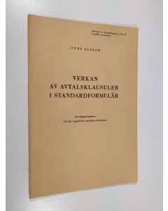Kirjailijan Curt Olsson käytetty kirja Verkan av avtalsklausuler i standardformulär