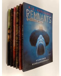 Kirjailijan Katherine Applegate käytetty kirja Remnants -selviytyjät maasta 1-6 : Viimeinen avaruussukkula ; Määränpää tuntematon ; Ne ; Ei maata näkyvissä ; Mutaatio ; Jako kahteen