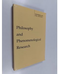 käytetty kirja Philosophy and phenomenological research : vol. 71, November 2005, no. 3
