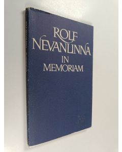 käytetty kirja Rolf Nevanlinna in memoriam