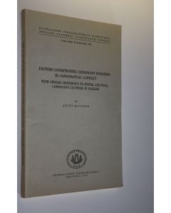 Kirjailijan Antti Mutanen käytetty kirja Factors conditioning consonant duration in consonantal context : with special reference to initial and final consonant clusters in English