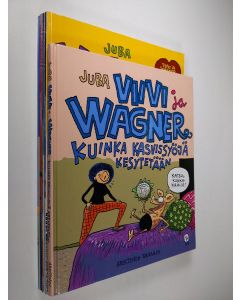 Kirjailijan Juba käytetty kirja Viivi ja Wagner -paketti : Kuinka kasvissyöjä kesytetään ; Ranskalainen liukumäki ; Sohvaperunoiden kuningas ; Viriili vesipeto ; Oi, mikä karju