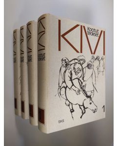 Kirjailijan Aleksis Kivi käytetty kirja Kootut teokset 1-4 : Seitsemän veljestä ; Koto ja kahleet ; Eriika ; Vuoripeikot ; Kullervo ; Nummisuutarit ; Karkurit ; Kihlaus ; Yö ja päivä ; Lea ; Margareta ; Olviretki Schleusingenissä ; Leo ja Liina ; Canzio ;