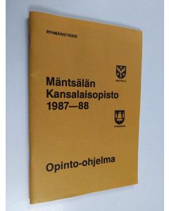 käytetty teos Mäntsälän kansalaisopisto 11987-1988 : opinto-ohjelma