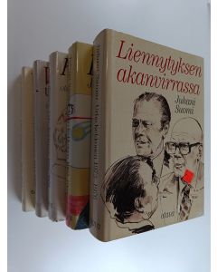 Kirjailijan Juhani Suomi käytetty kirja Urho Kekkonen setti (5 kirjaa) : 1936-1944 Myrrysmies ; 1944-1950 Vonkamies ; 1950-1956 Kuningastie ; 1962-1968 Presidentti ; 1972-1976 Liennytyksen akanvirrassa