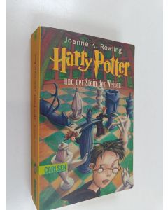 Kirjailijan Joanne K.; Rowling käytetty kirja Harry Potter 1 und der Stein der Weisen