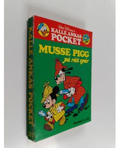 Kirjailijan Walt Disney käytetty kirja Musse Pigg på rått spår