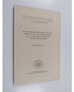 Kirjailijan Raimo Konttinen käytetty kirja Relationships Between Graphic Expansivity and Extraversion as a Function of Anxiety and Defensiveness
