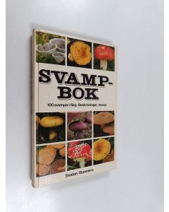 Kirjailijan Mauri Korhonen käytetty kirja Svampbok : 100 svampar i färg : beskrivningar recept
