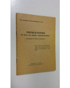 käytetty teos Instruktioner för dem, som deltaga i lantbruksräkningen