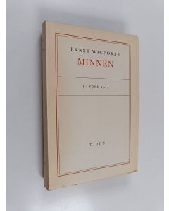 Kirjailijan Ernst Wigforss käytetty kirja Minnen 1 : Före 1914