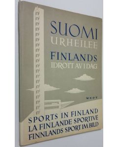 Kirjailijan Martti Jukola käytetty kirja Suomi urheilee = Finlands idrott av i dag