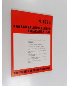 käytetty kirja Kansantalouden aikakauskirja : the Finnish economic journal : vuosikerta 1975 nide 4