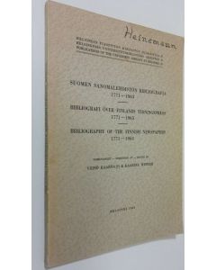 Kirjailijan Väinö Kaarna käytetty kirja Suomen sanomalehdistön bibliografia : 1771-1963 = Bibliografi över Finlands tidningspress : 1771-1963