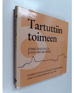 Kirjailijan Jyrki Maunula käytetty kirja Tartuttiin toimeen : Hämeenlinnan Seudun Osuuspankin viisi vuosikymmentä 1937-1987