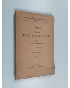 Kirjailijan Otto Edvard August Hjelt käytetty kirja Sveriges biologiska disputations- och programlitteratur 1700-vårterminen 1910 : systematiskt ordnad