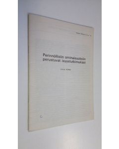 Kirjailijan Ulla Leino käytetty teos Perinnöllisiin ominaisuuksiin perustuvat isyystutkimukset  (eripainos Huoltajista 5,6 ja 74 74)