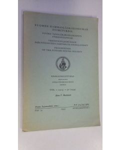 Kirjailijan Aimo V. Rantanen käytetty kirja Suomen hammaslääkäriseuran toimituksia : Sisällysluettelo vol 1 (1904) - 50 (1954)