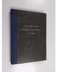 käytetty kirja Vakinaisen väen upseeriluettelo 1.10.1976