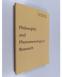 käytetty kirja Philosophy and phenomenological research : vol. 73, September 2006, no. 2