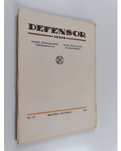 käytetty kirja Defensor legis No 12/1922 : Suomen asianajajaliiton äänenkannattaja