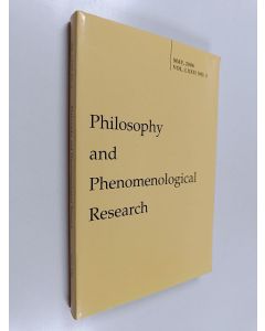 käytetty kirja Philosophy and phenomenological research : vol. 72, May 2006, no. 3