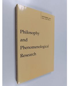 käytetty kirja Philosophy and phenomenological research : vol. 71, September 2005, no. 2