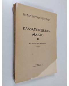 käytetty kirja Kansatieteellinen arkisto 2