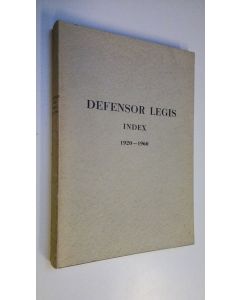 Tekijän Marjatta Seppälä  käytetty kirja Defensor legis index 1920-1960