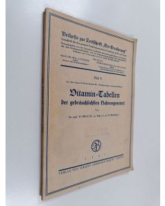 Kirjailijan W. Droese käytetty kirja Vitamin-Tabellen der gebräuchlichten Nahrungsmittel