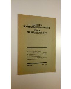 käytetty teos Suomen sotilasaikakauslehti nro. 6 (1921) (ERINOMAINEN)